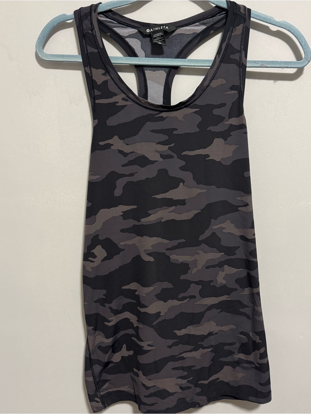 Athleta- Gray & Black Camo Performance Racerback Tank